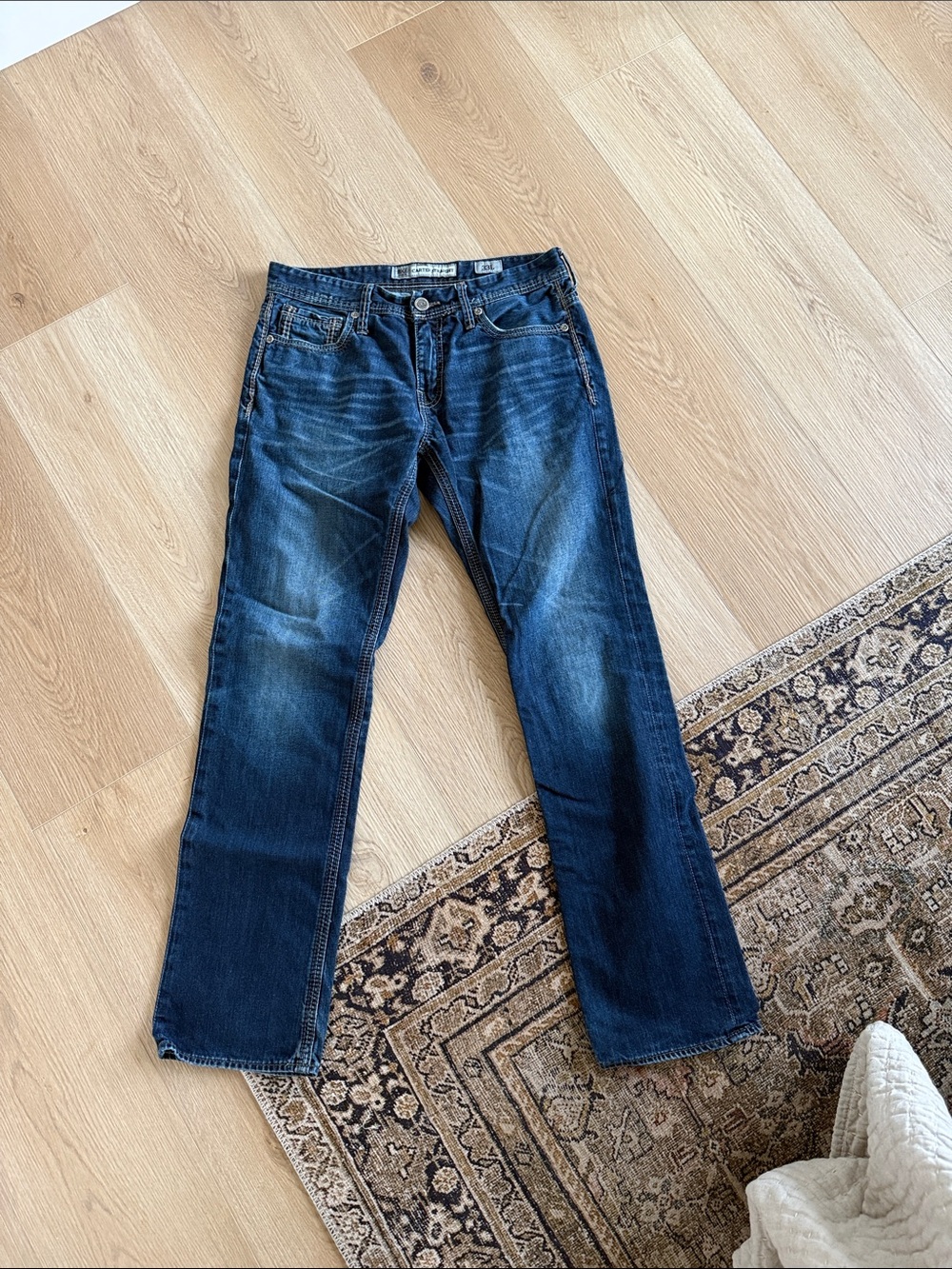 BKE Carter Straight Men's Jeans in Dark Blue Wash s